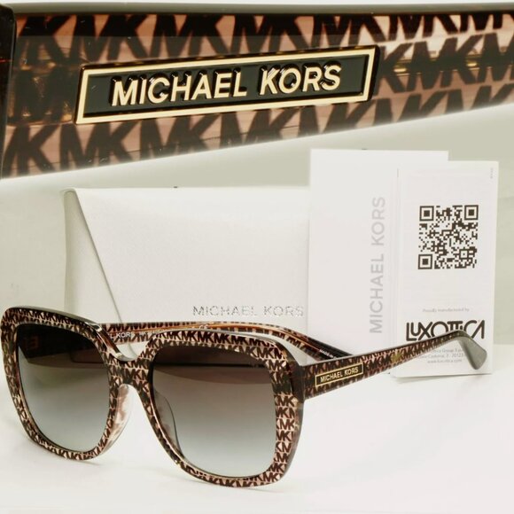 MK Michael Kors Logo Print Brown Sunglasses - Picture 1 of 8